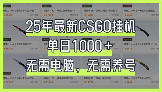 25年最新CSGO挂机系统,单日1000+,无需电脑,无需养号,0基础可上手-云网创