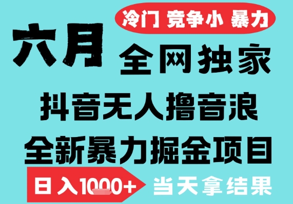 2025年6月高爆抖音无人直播最新撸音浪掘金项目,无脑日入1k+,低门槛小白可做,可矩阵放大【揭秘】-云网创