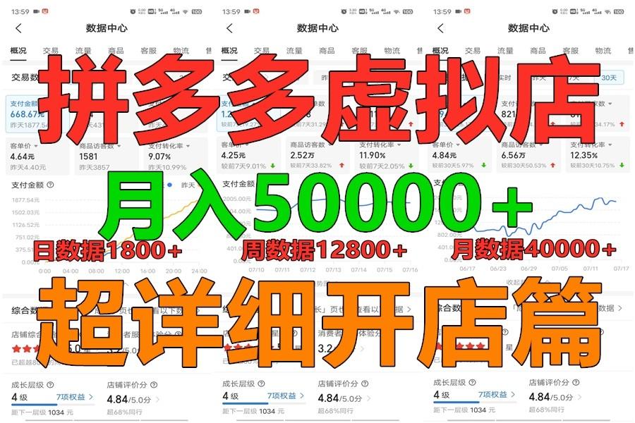 拼多多虚拟电商训练营月入40000+你也行，暴利稳定长久，副业首选-云网创