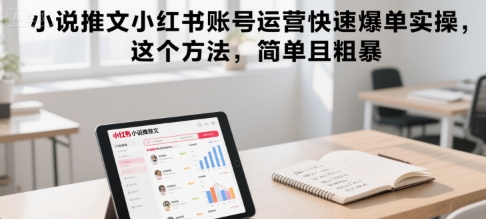 小说推文小红书账号运营快速爆单实操，这个方法，简单且粗暴-云网创