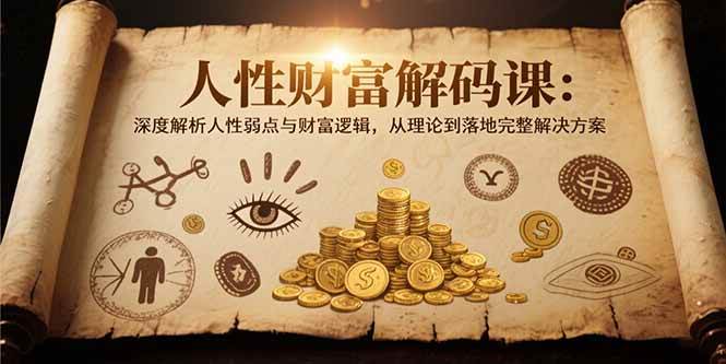 （15434期）人性财富解码课6.0：深度解析人性弱点与财富逻辑，理论到落地完整解决方案-云网创