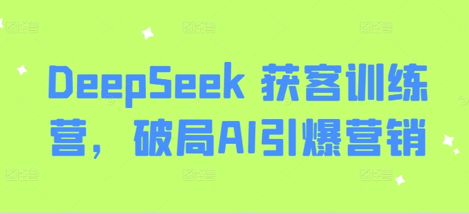 DeepSeek 获客训练营,破局AI引爆营销-云网创
