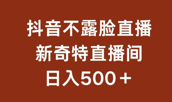 不露脸挂机直播,新奇特直播间,日入500+【揭秘】-云网创