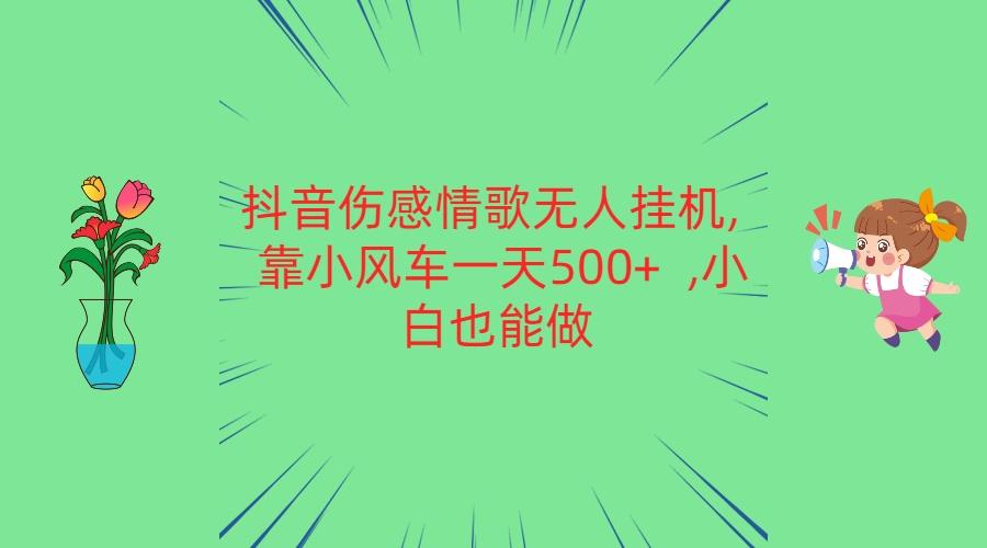 抖音伤感情歌无人挂机 靠小风车一天500+ 小白也能做-云网创