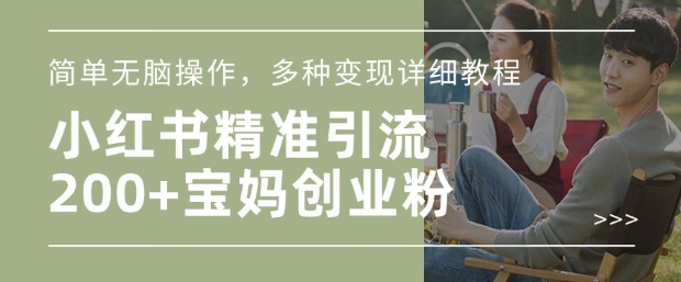 小红书混剪日引200+宝妈创业粉,简单无脑操作,多种变现详细教程-云网创