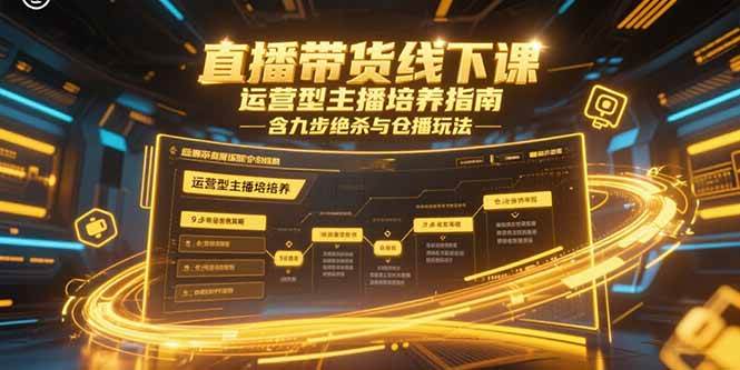 （15281期）直播带货线下课，运营型主播培养指南，含九步绝杀与仓播玩法-云网创