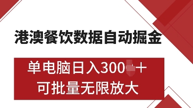 港澳餐饮数据全自动掘金，单电脑日入多张, 可矩阵批量无限操作【揭秘】-云网创
