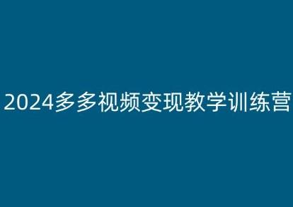 2024多多视频变现教学训练营，新手保姆级教程，适合新手小白-云网创