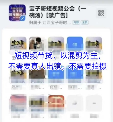 宝子哥头部团队短视频带货，以混剪为主，不需要真人出镜，不需要拍摄-云网创