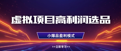 虚拟项目高利润选品方法，做好单店利润1W+，可多店倍增利润-云网创