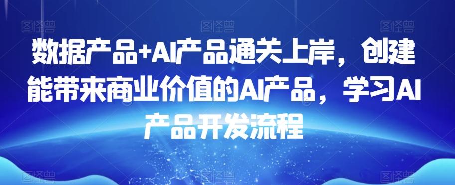 数据产品+AI产品通关上岸，创建能带来商业价值的AI产品，学习AI产品开发流程-云网创