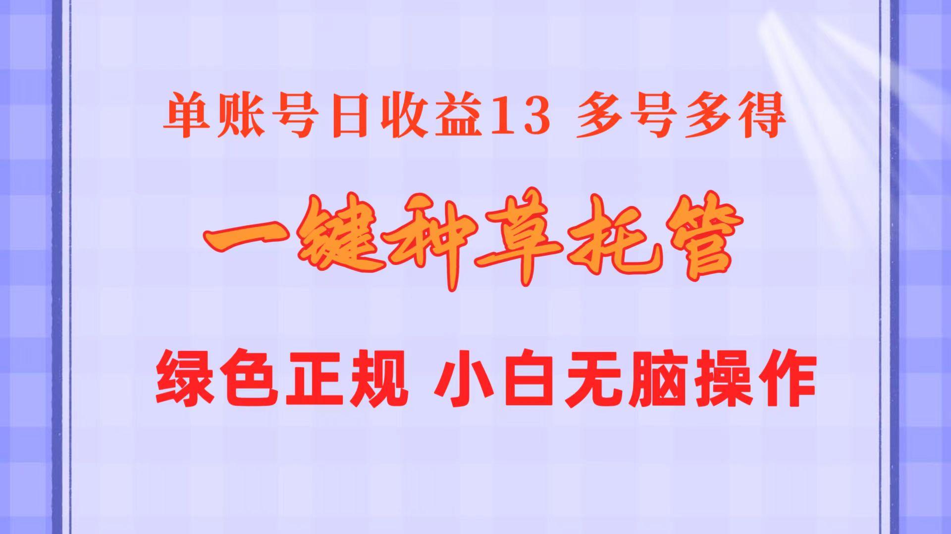 一键种草托管 单账号日收益13元  10个账号一天130  绿色稳定 可无限推广-云网创
