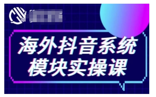 海外抖音Tiktok系统模块实操课，TK短视频带货，TK直播带货，TK小店端实操等-云网创