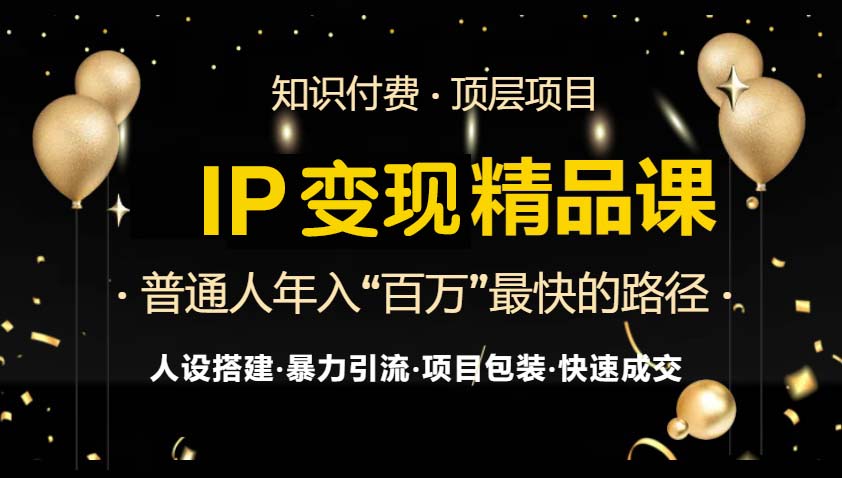IP变现最新精品课程,知识付费全流程+最强引流术+小白避坑指南-云网创