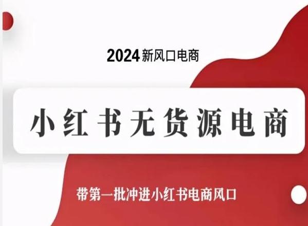 2024新风口电商，小红书无货源电商，带第一批冲进小红书电商风口-云网创
