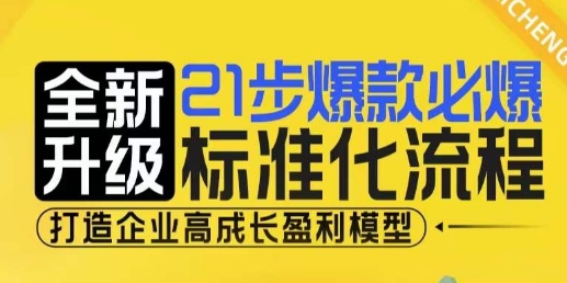21步爆款必爆标准化流程,全新升级,打造企业高成长盈利模型-云网创