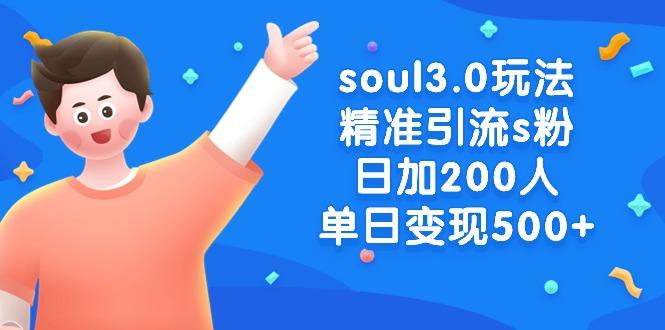 soul3.0玩法精准引流s粉,日加200人单日变现500+-云网创