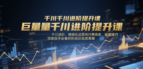 巨量千川进阶提升课，千川进阶、精细化运营纯付费商家、投放技巧、顶级投手必备的阶段性投放策略-云网创