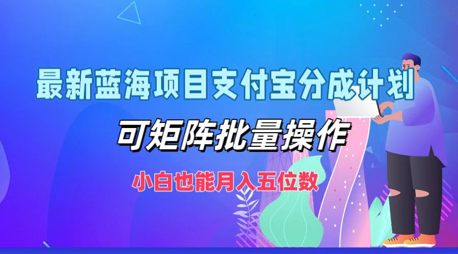 最新蓝海项目支付宝分成计划，可矩阵批量操作，小白也能月入五位数-云网创