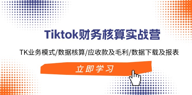 Tiktok财务核算实战营：TK业务模式/数据核算/应收款及毛利/数据下载及报表-云网创