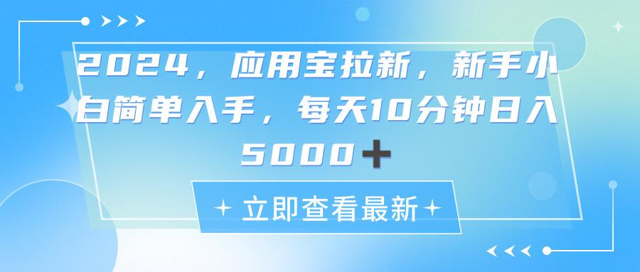 2024应用宝拉新，真正的蓝海项目，每天动动手指，日入5000+-云网创