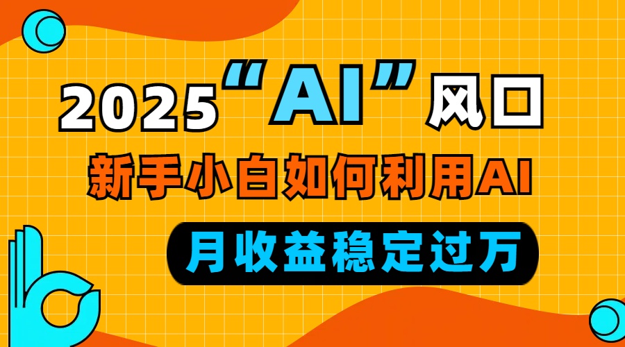 2025“ AI ”风口,新手小白如何利用ai,每月收益稳定过万-云网创