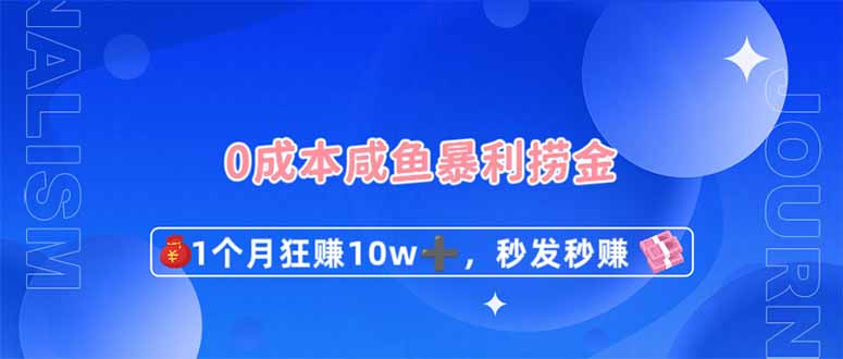 0成本闲鱼暴利捞金，1个月狂赚10W+，秒发秒赚新玩法-云网创
