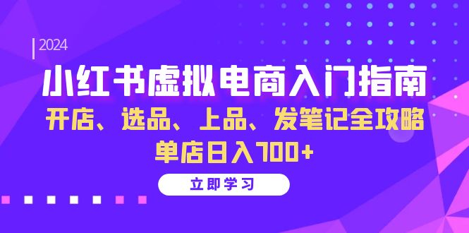 小红书虚拟电商入门指南：开店、选品、上品、发笔记全攻略 单店日入700+(更新)-云网创