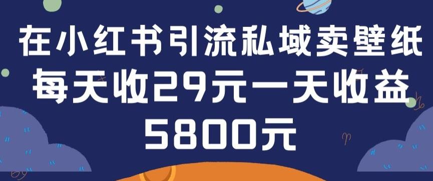 在小红书引流私域卖壁纸每张29元单日最高卖出200张(0-1搭建教程)【揭秘】-云网创