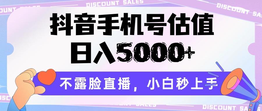 抖音手机号估值,日入5000+,不露脸直播,小白秒上手-云网创