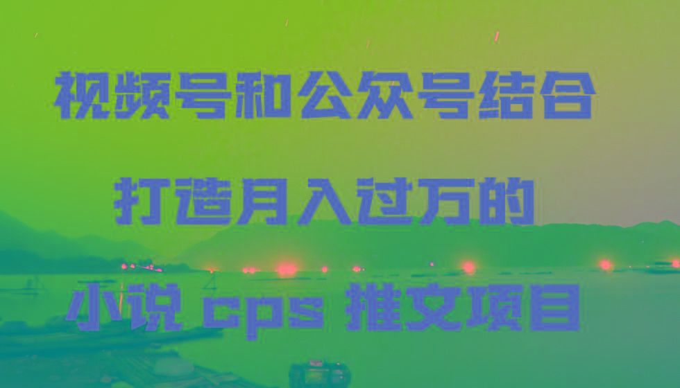 视频号和公众号结合打造月入过万的小说cps推文项目-云网创