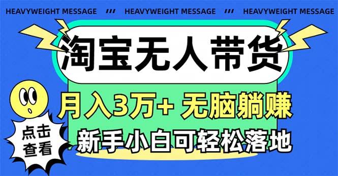 淘宝无人带货3.0高收益玩法，月入3万+，无脑躺赚，新手小白可落地实操-云网创