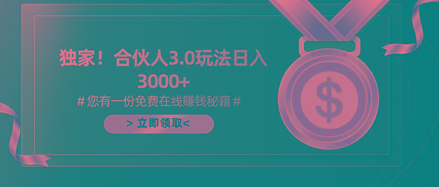 游戏合伙人3.0，日入3000+，无限扩大的蓝海项目-云网创