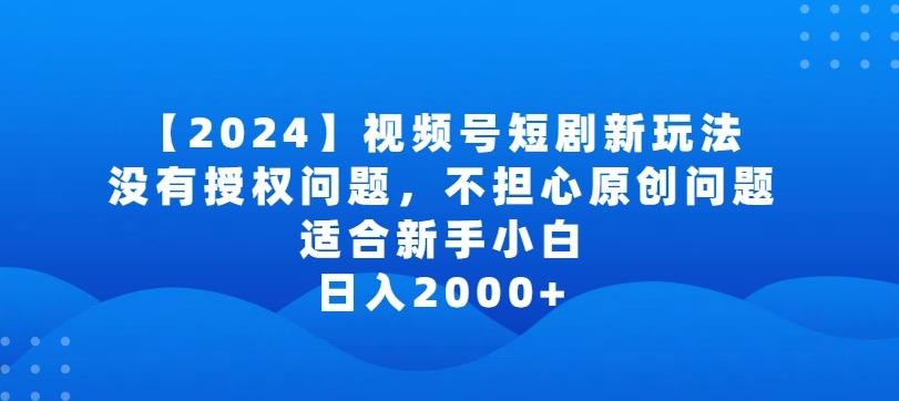 2024视频号短剧玩法，没有授权问题，不担心原创问题，适合新手小白，日入2000+【揭秘】-云网创