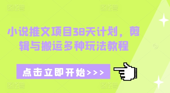 小说推文项目38天计划，剪辑与搬运多种玩法教程-云网创