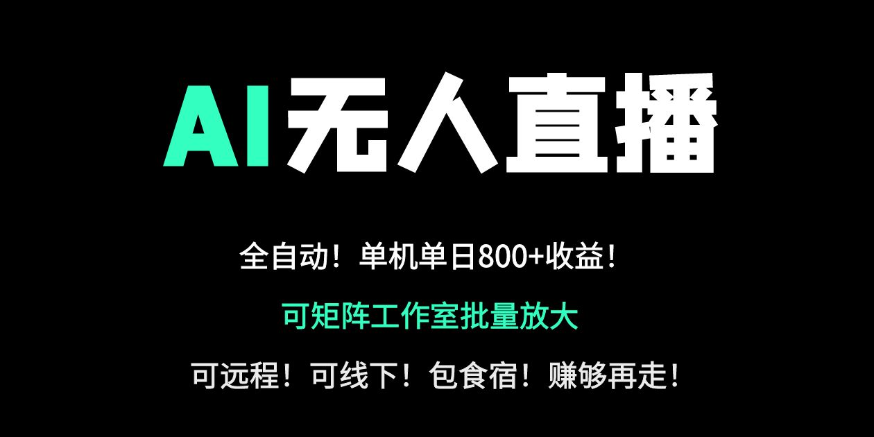 24小时自动带货！AI无人直播副业日赚800+，轻资产创业首选-云网创