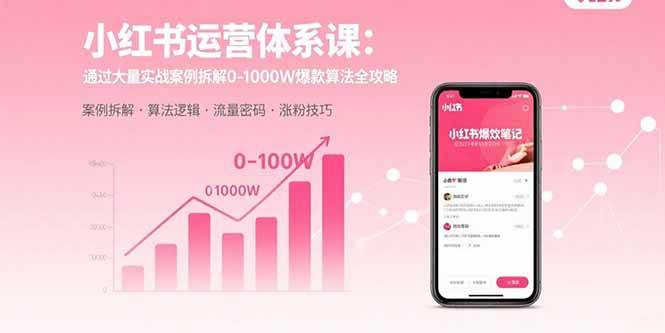 （15792期）小红书运营体系课：通过大量实战案例拆解0-1000W爆款算法全攻略-云网创