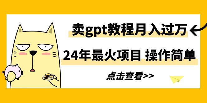 24年最火项目，卖gpt教程月入过万，操作简单-云网创