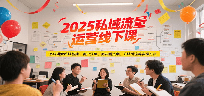 2025私域流量运营线下课,系统讲解私域基建/客户分层/朋友圈文案/公域引流等实操方法-云网创