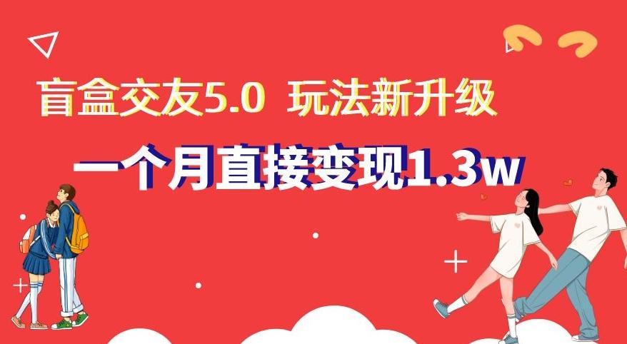 盲盒交友5.0，玩法全新升级，一个月直接变现1.3W，新手小白轻松上手【揭秘】-云网创
