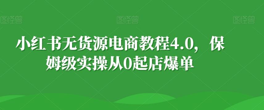 小红书无货源电商教程4.0，保姆级实操从0起店爆单【拆解】-云网创