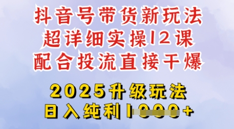 2025全新升级抖音带货玩法，一天纯利四位数，从剪辑到选品再到发布投流，超详细玩法揭秘-云网创