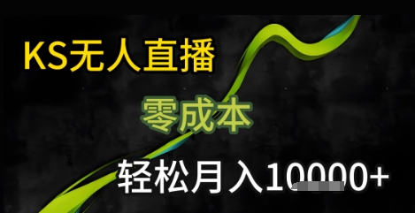 KS无人直播25年最新玩法，只需一部手机，轻松月入1W+【揭秘】-云网创