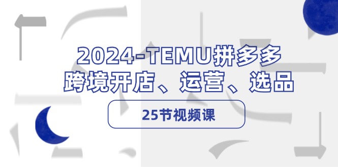 2024-TEMU拼多多·跨境开店、运营、选品(25节视频课-云网创