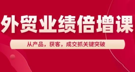 外贸业绩倍增课，从产品，获客，成交抓关键突破-云网创