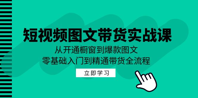 短视频图文带货实战课：从开通橱窗到爆款图文，零基础入门到精通带货-云网创