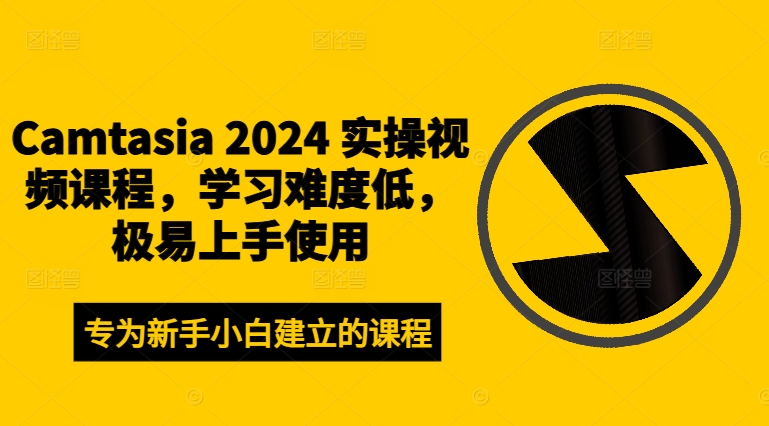 Camtasia 2024 实操视频课程,学习难度低,极易上手使用-云网创