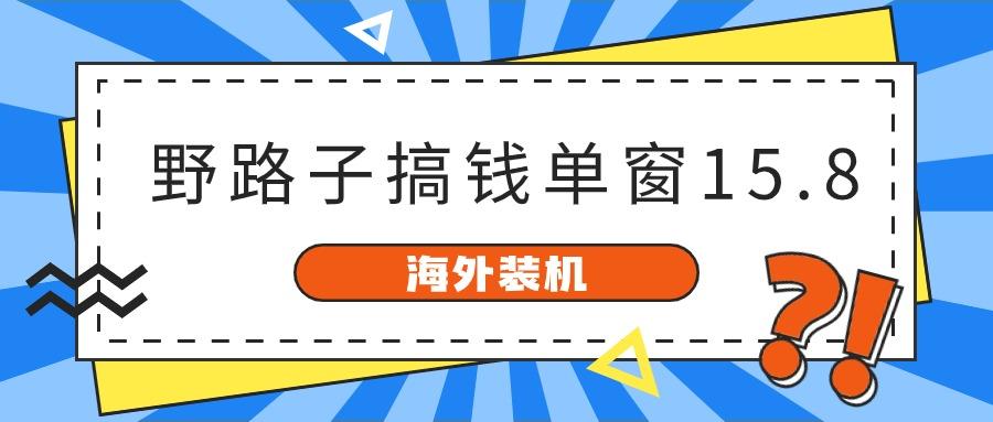海外装机,野路子搞钱,单窗口15.8,亲测已变现10000+-云网创