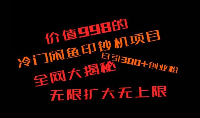 闲鱼流量印钞机项目大揭秘，日引300+创业粉，保姆级实操教程-云网创