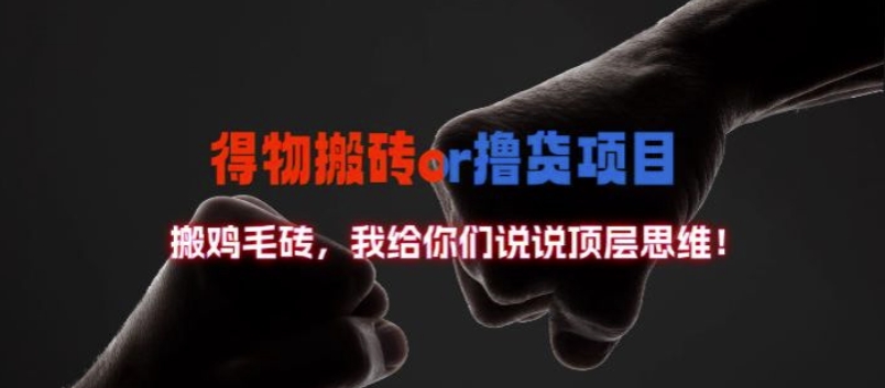 得物搬砖撸货项目?掰下数据,我给你们说说顶层思维【揭秘】-云网创